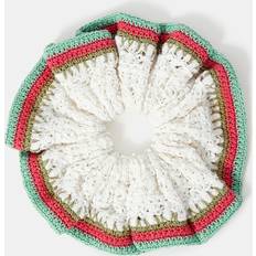 White Hair Accessories Accessorize Womens Stripe Crochet Hair Scrunchie One Size
