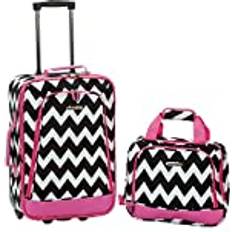 Rockland Resväskeset Rockland 2 Delar Expanderbart Bagageset Rosa Chevron