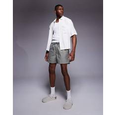 ASOS DESIGN Length Linen Blend Shorts - Khaki
