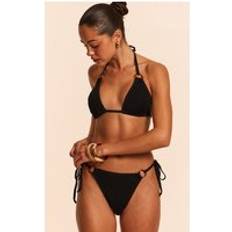 M Bikini Tops PrettyLittleThing Crinkle O Ring Triangle Bikini Top - Black