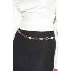 Body Chains PrettyLittleThing Gold Molten Link Belly Chain - Yellow