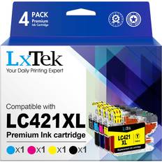 LxTek Ink Cartridges Replacement for Brother LC421 LC-421 XL - VAL