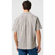 Wrangler Shirts Wrangler Short Sleeve W Resort Shirt Indigo Stripe - Indigo Blue