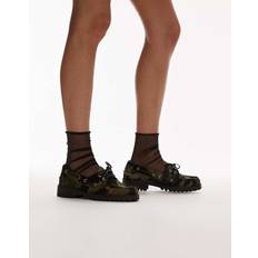 Green Boat Shoes Bronx Sie-nna Boat Shoes - Khaki Camo Pony Hair Leather - Green