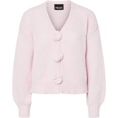 Pieces Oversized Cardigan Med Rosetknapper - Pink