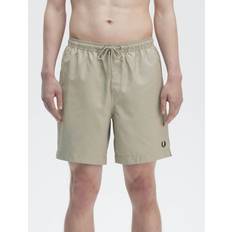Grey - Men Swimwear Fred Perry Classic Swim Shorts - Warm Grey
