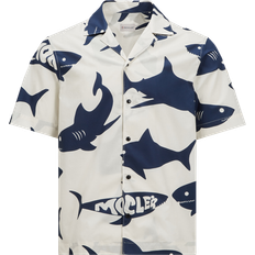 Moncler Men Shirts Moncler Men's Shark-Print Camp Shirt - Blue