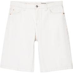 Bershka Jeans Longline Denimshorts - White Denim