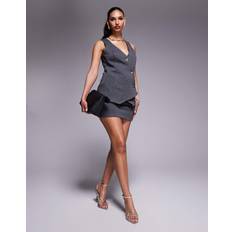 Grey Skirts River Island Belted Mini Skirt - Grey