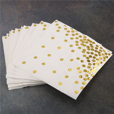 Babies Paper Napkins Typecat Gold Dot Cocktail Napkins 50 Pack 3-Ply Paper with Foil