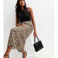 New Look Women's Leopard Print Midi Skirt - Brown