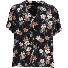 Viscose Shirts BOSS Beach Shirt Flower - Black
