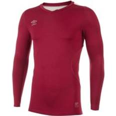 Red Base Layers Umbro Elite V Neck Base Layer Top - Burgundy