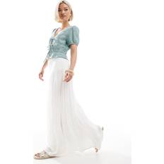 White - Women Skirts Stradivarius Contrast Flowing Midi Skirt - White