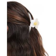 Hair Clips Pieces Hvid Hårklemme Med Marguerit-Design Og Marmoreffekt