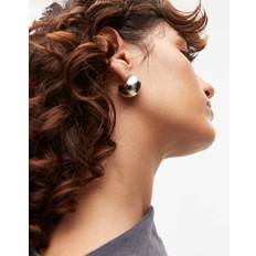 Topshop Sammy Waterproof Stainless Steel Dome Earrings - Silver Tone