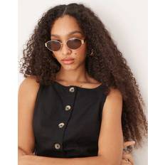 Jeepers Peepers Metal Oval Sunglasses - Brown/Gold