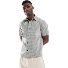 River Island S Shirts River Island Mens Short Sleeve Check Shirt - Blue