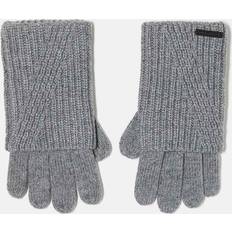 AllSaints Accessories AllSaints Ribbed Leather Logo Gloves - Grey Marl