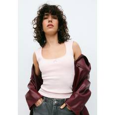 Dame - Pink Toppe Gina Tricot Top Tight Rib Top - Rosa