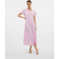 Vero Moda Rosa Klänningar Vero Moda Vmlinn Ss 7/8 Volume Dress - Bonbon