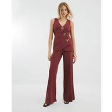Brown Jumpsuits & Overalls River Island Womens Rust Waistcoat Hybrid Jumpsuit - Brown