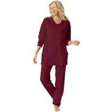 Pajamas Dreams & Co Plus Size 2-Piece Lounge Set Pomegranate