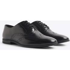 Low Shoes River Island Leather Wide Fit Oxford Brogues - Black