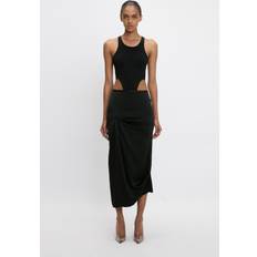 Victoria Beckham Draped Pleat Detail Skirt - Black