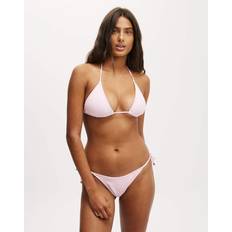 Pink Bikinis Cotton On Fixed Tie Side Brazilian Bikini Bottom - Pink