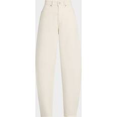 Purple Rhinestone Embellished Barrel Jeans - Off White