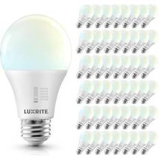Light Bulbs Luxrite 100-Watt Equivalent A19 LED Light Bulb 5CCT 2700K-5000K 15W 1600LM E26 Title CA20 ETL 48-Pack