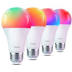 Light Bulbs Lepro 75-Watt Equivalent A19 2.4G WiFi Color Changing A-Shape AI Smart LED Light Bulb 4-Pack