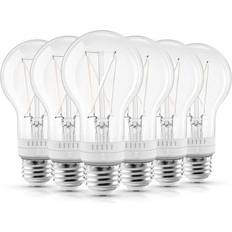 Light Bulbs Luxrite 60-Watt Equivalent A19 LED Light Bulb 7W 800 Lumens White Filament Dimmable E26 Base 6-Pack