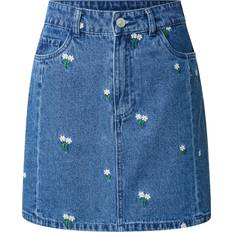 Pieces Pcfreia Hw Mini Jeanskjol - Blå