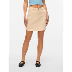 Denim/Jeanstyg Kjolar Vero Moda Vmtessa High Rise Short Denim Skirt - Ecru