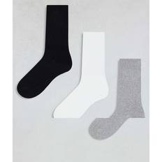 Arket Underwear Arket Cotton Rib Socks 3-pack - White/Grey/Black