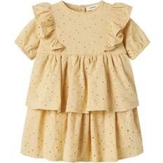 Name It Piger Kjoler Name It Nmffabioli Ss Loose Dress - Yellow