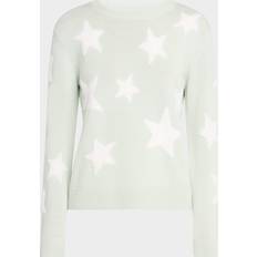 Alice + Olivia Andora Fuzzy Star Wool-Blend Pullover Sea Spraysoft White