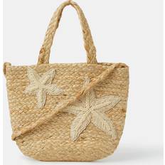 Accessorize Tasker Accessorize Naturfarvet Lille Håndtaske Med Broderede Søstjerner - Neutral