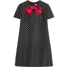 Valentino Polka Dot Mini Dress With Bow - Black