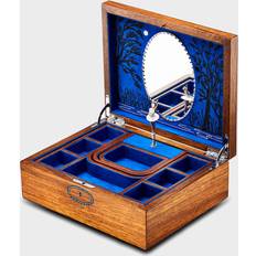 Wolf Ballet Musical Jewelry Box - Walnut Wood