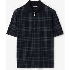 Burberry Polo Shirts Burberry Check Stretch Cotton Blend Polo Shirt - Ink