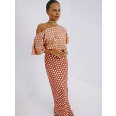 Orange Dresses Never Fully Dressed Metallic Fleck Maxi Dress - Contrast Pink
