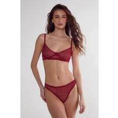 Red Lingerie Sets Nasty Gal Womens Lace Up Detail Underwire Lingerie Set - Red