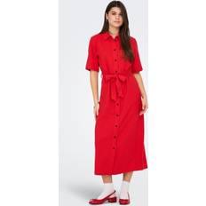 Only Onlcaro Langes Kleid - Rot