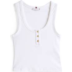 Tommy Hilfiger Bomull Linnen Tommy Hilfiger Slim Henley Linne Med Scoop-Neck - Dam