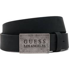Guess Men Belts Guess Algarve Genuine Leather Belt - Black