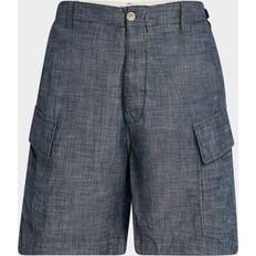 C.P. Company Men Trousers & Shorts C.P. Company Blue Chambray Cargo Shorts - D17 Washed Dried