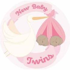 The Cake Decorating Co. Pink Baby Twins Image Edible